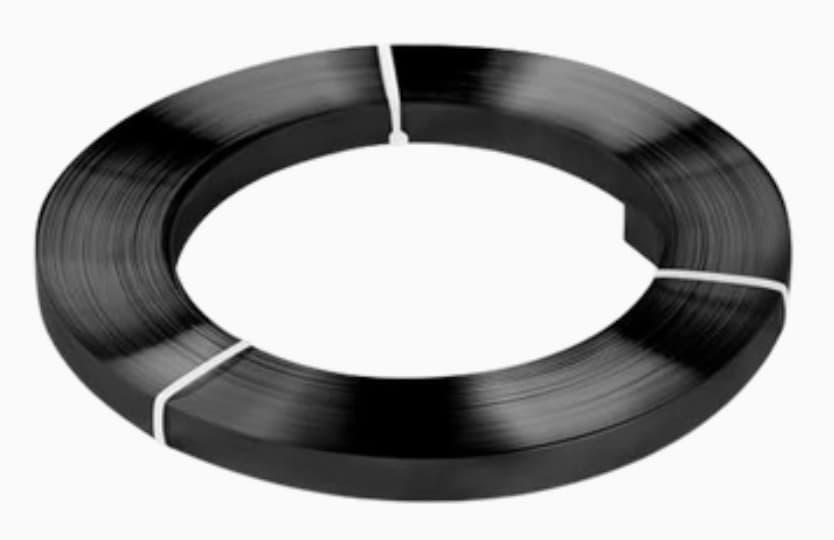 Steel strap coil for heavy-duty industrial packaging